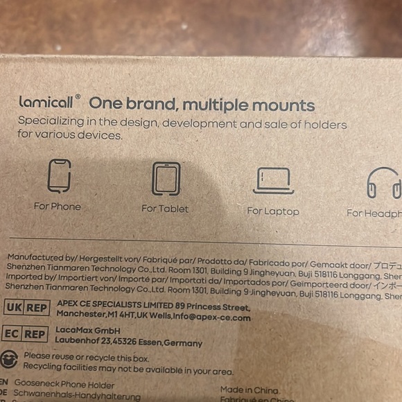 Lamicall Gooseneck Phone Holder Black New - Picture 4 of 5